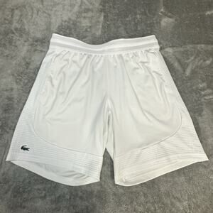 Lacoste Sport Shorts Mens XL White Daniil Medvedev Tennis Croc Performance